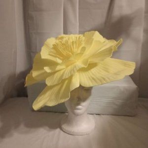 SUMMER CLEARANCE --  YELLOW TOPPER HAT FOR WEDDINGS, , CHURCH AND SPECIAL EVENTS